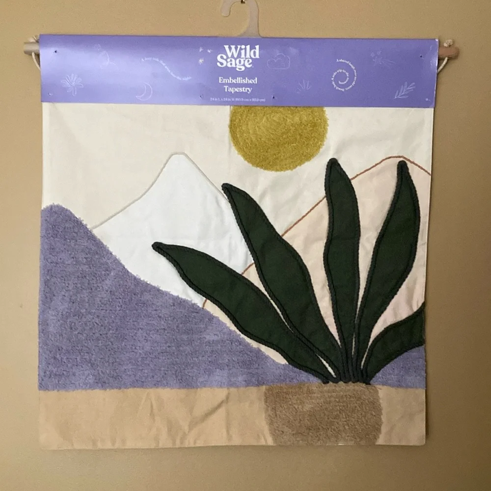 Wild Sage “Plant-life” Embellished Tapestry